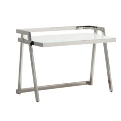 Belford White Glass Top Office Desk