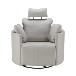 Fama Moonrise Grey Leather Relax Motor Recliner Armchair