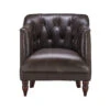 At The Helm Henson Dark Brown Leather Accent Chair