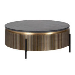 Ivette Round Gold & Black Marble Coffee Table -Housing Units Shop ec52c8d7c2447b52ed3b8840c710b3c7