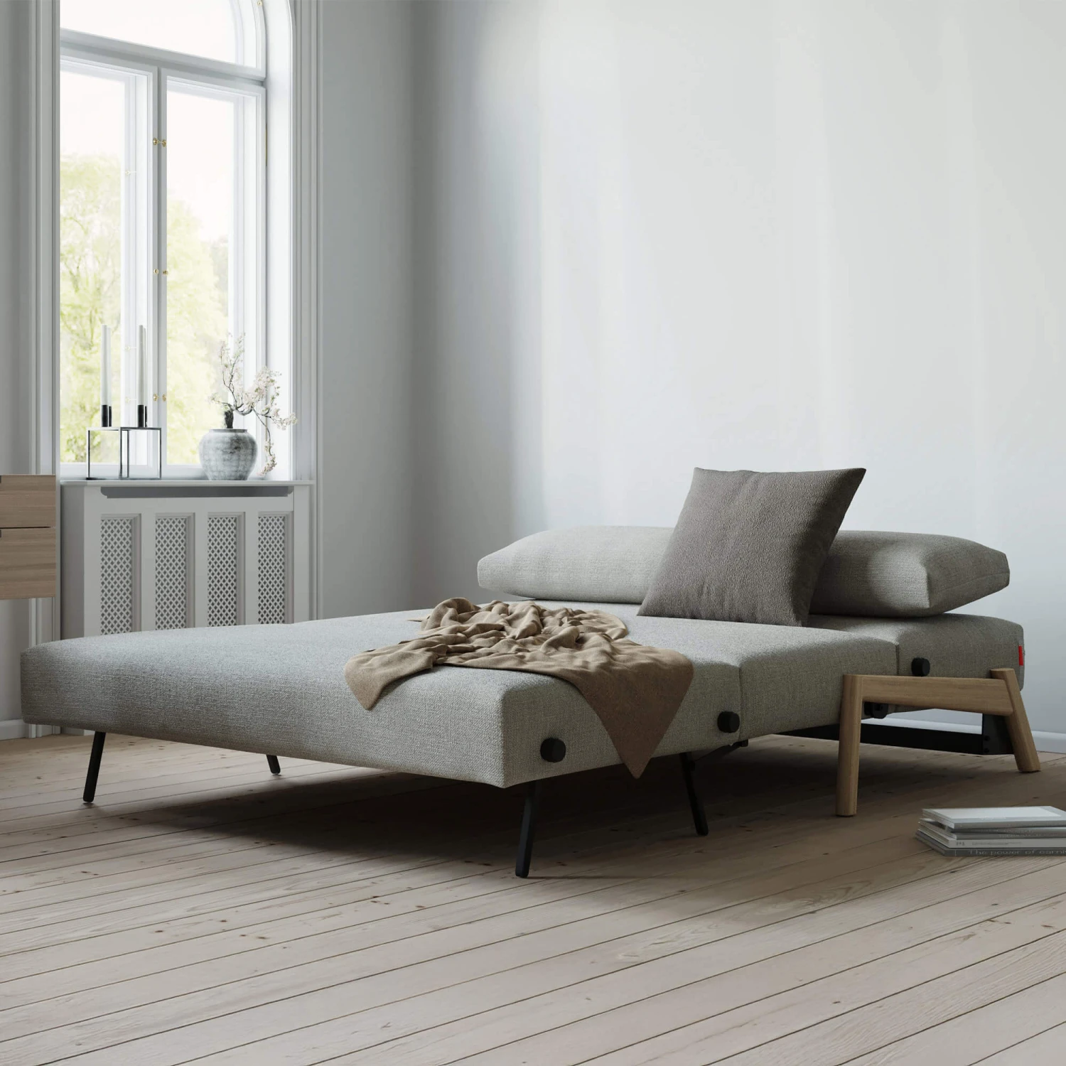 Kip Beige 2 Seater Fabric Sofa Bed 4 Kip Beige 2 Seater Fabric Sofa Bed - Image 2