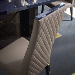 Celeste High Gloss Cobalt Blue 196cm Extending Dining Table & 6 High-Back Grey Faux Leather Chairs -Housing Units Shop edc3f3729fb9ba93dc2bcc38348ed196 1