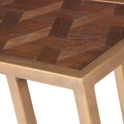 Olivia James Hemingway Mahogany Oak & Gold Side Table -Housing Units Shop eea33d2b4d296cc58b42f4cfd3370fb8