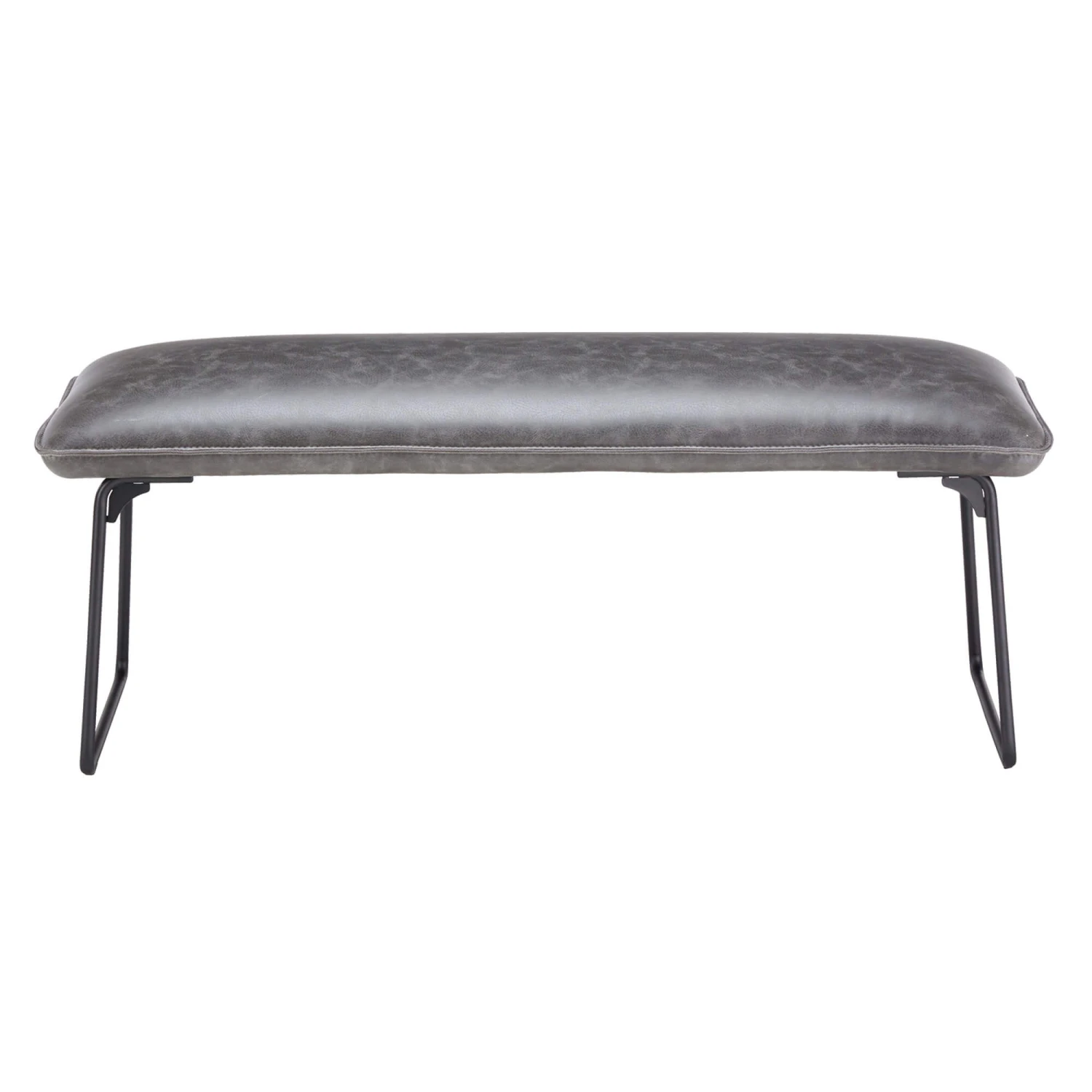 Clarence Grey Faux Leather Backless Dining Bench 5 Clarence Grey Faux Leather Backless Dining Bench - Image 3