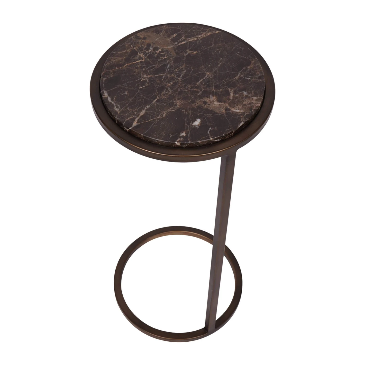 Libra Iota Brown Marble Accent Side Table 6 Libra Iota Brown Marble Accent Side Table - Image 4