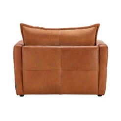 Alexander & James Miller Camel Leather & Velvet Mixed Fabric Snuggler Sofa -Housing Units Shop f1368780190f7150164a321a04e4ea9d