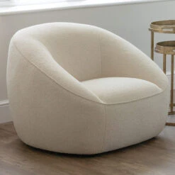 Pebble Cream Teddy Bear Fabric Armchair