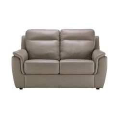 Mario Taupe Leather 2 Seater Sofa