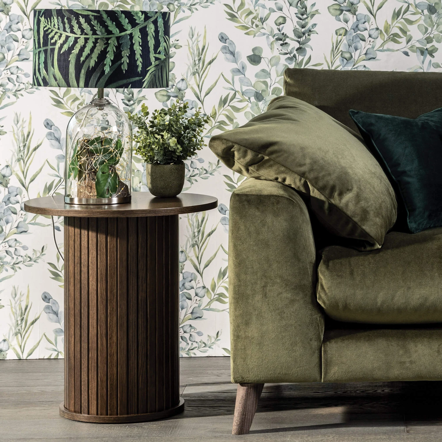 Annika Smoked Oak Slatted Round Side Table 3 Annika Smoked Oak Slatted Round Side Table