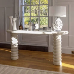 Basilia White Long Console Table
