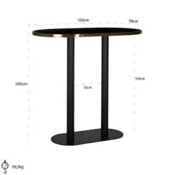 Zanzibar Oval Black Marble Effect Bar Table -Housing Units Shop f841c3f2beada3a4a259e092fd8bc56d