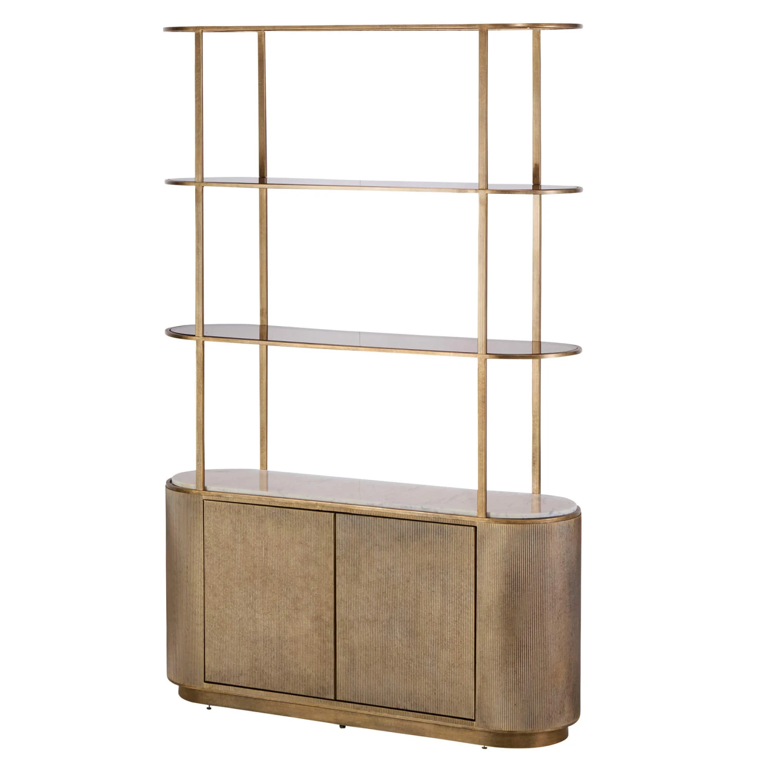 Libra Belvedere Aged Gold Shelving Unit With Storage 6 Libra Belvedere Aged Gold Shelving Unit With Storage - Image 4