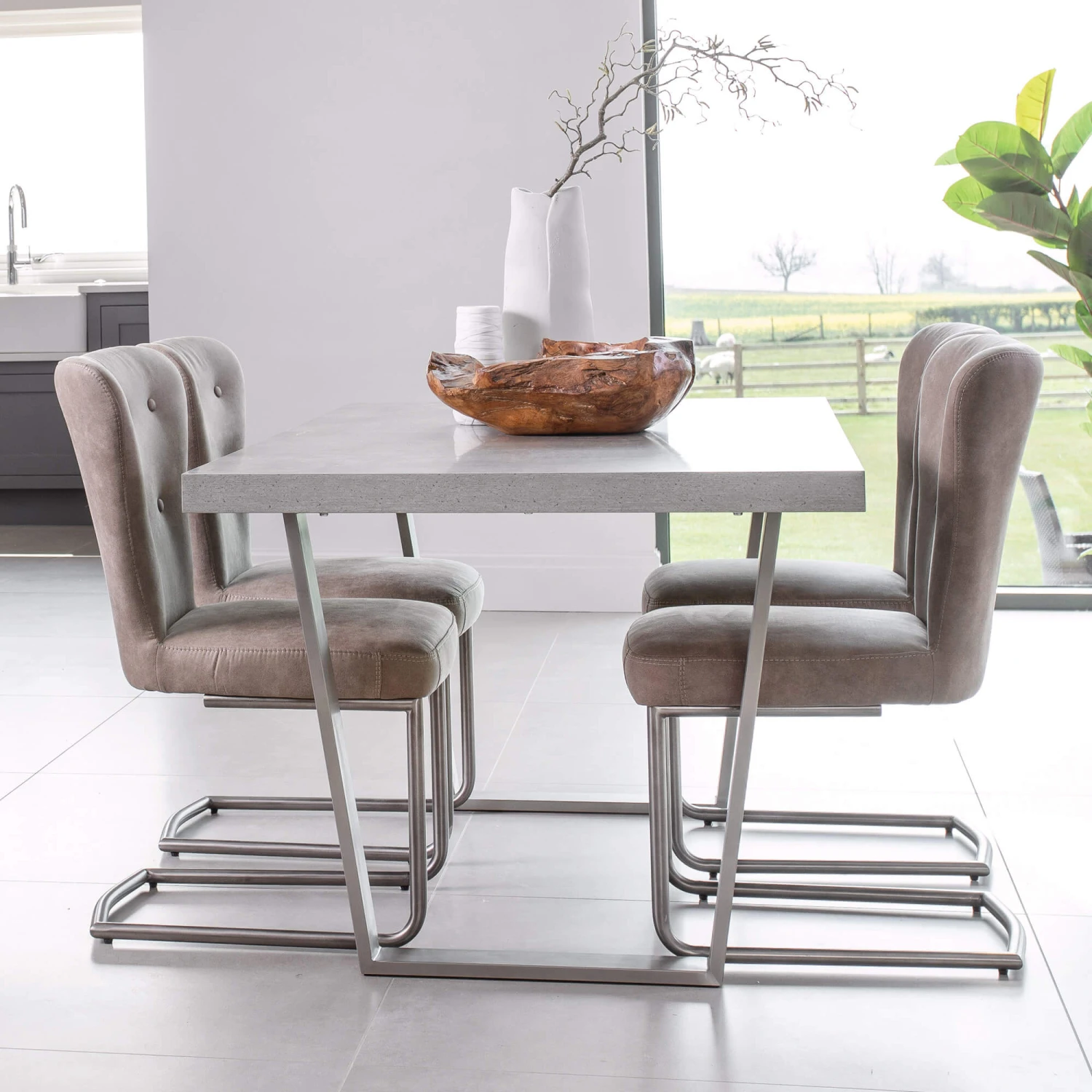 Caspian Grey Concrete-Effect 160cm Dining Table 5 Caspian Grey Concrete-Effect 160cm Dining Table - Image 3