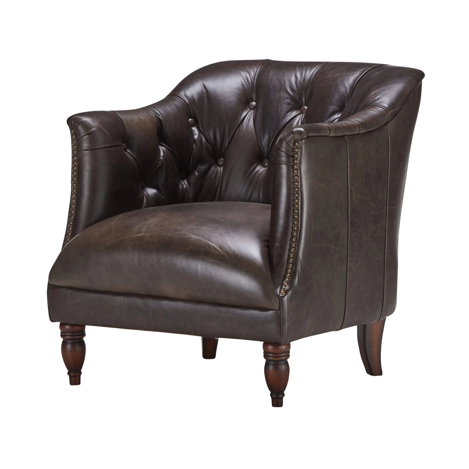 At The Helm Henson Dark Brown Leather Accent Chair 4 At The Helm Henson Dark Brown Leather Accent Chair - Image 2