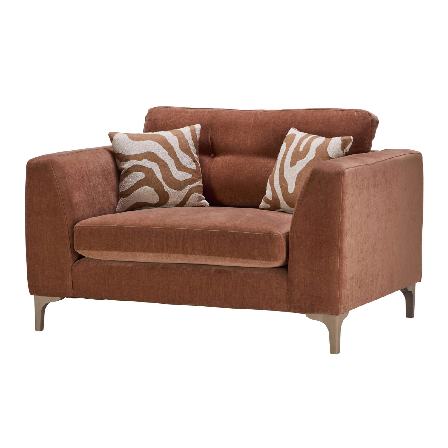 Miranda Dusky Apricot Fabric Cuddler Sofa 4 Miranda Dusky Apricot Fabric Cuddler Sofa - Image 2