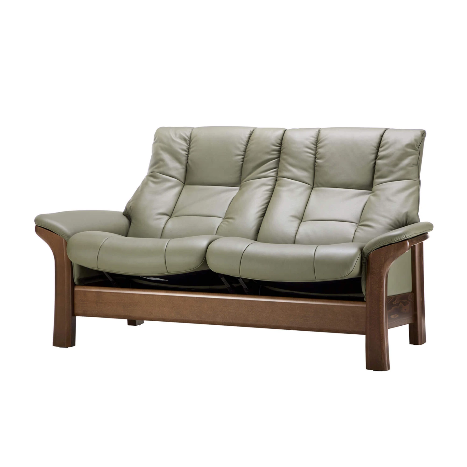 Stressless Buckingham 2 Seater Recliner Sofa In Paloma Shadow Green & Walnut 6 Stressless Buckingham 2 Seater Recliner Sofa In Paloma Shadow Green & Walnut - Image 4