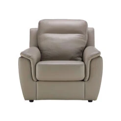 Mario Taupe Leather Armchair