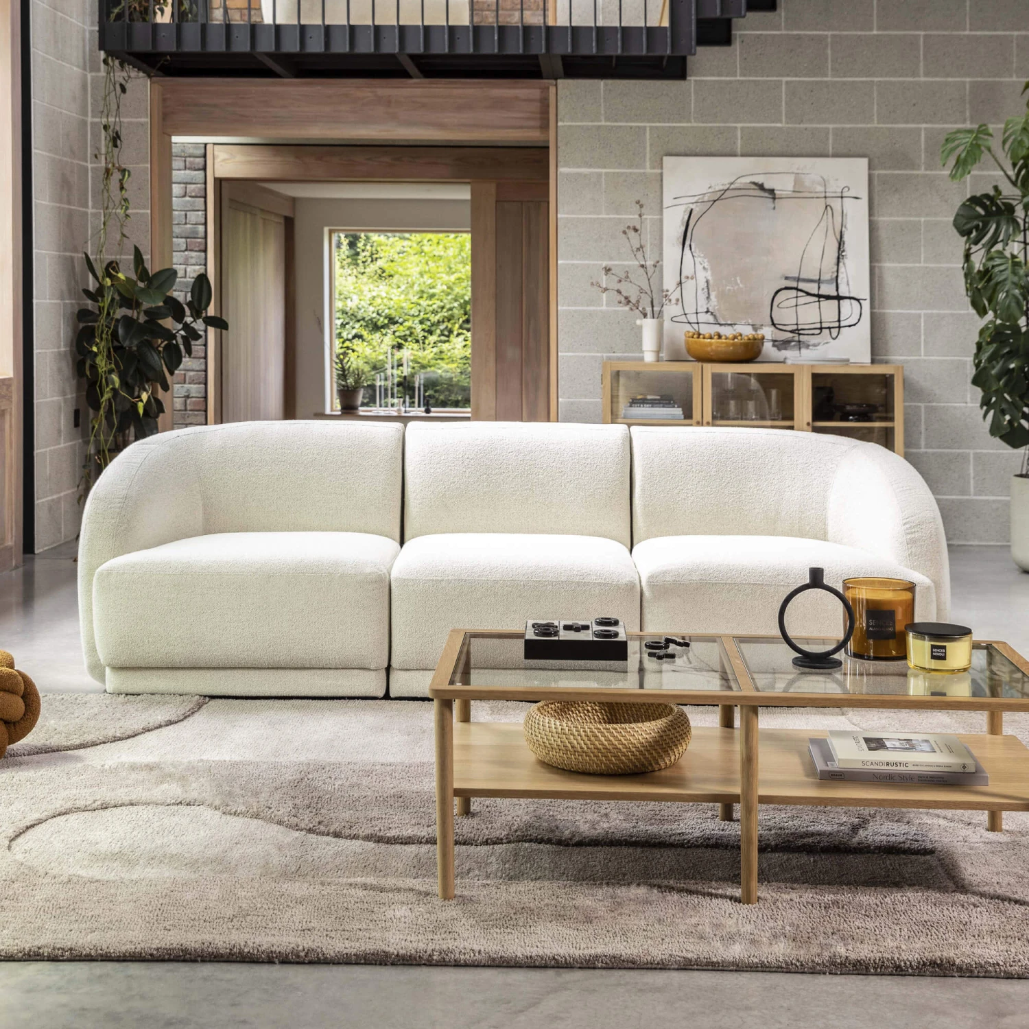 Aarhus Off White Textured Fabric 3 Seater Sofa 3 Aarhus Off White Textured Fabric 3 Seater Sofa