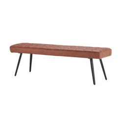 Moretti Tan Faux Leather Straight Dining Bench