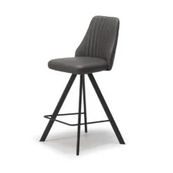 Athenia Counter Bar Stool In Dark Grey