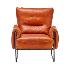 Bronx Tan Brown Leather Lounge Chair