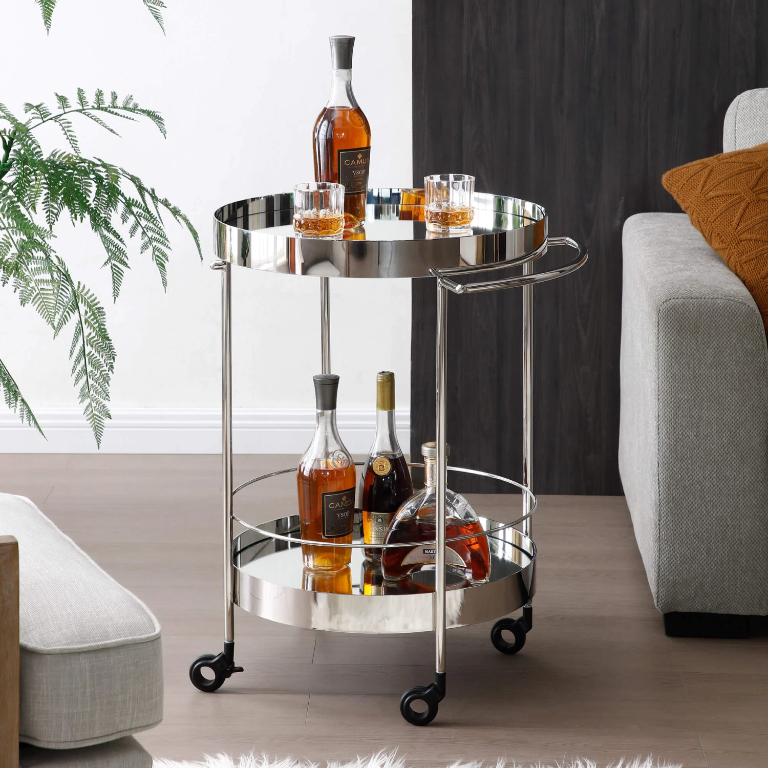Bramar Mirrored Drinks Trolley 3 Bramar Mirrored Drinks Trolley