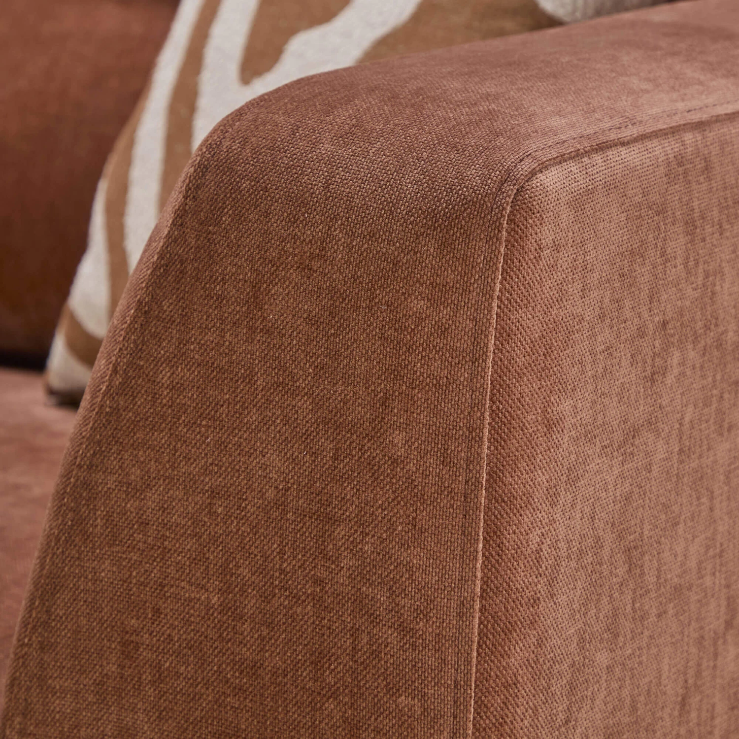 Miranda Dusky Apricot Fabric Cuddler Sofa 6 Miranda Dusky Apricot Fabric Cuddler Sofa - Image 4