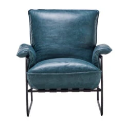 Manhattan Blue Leather Relaxa Lounge Chair