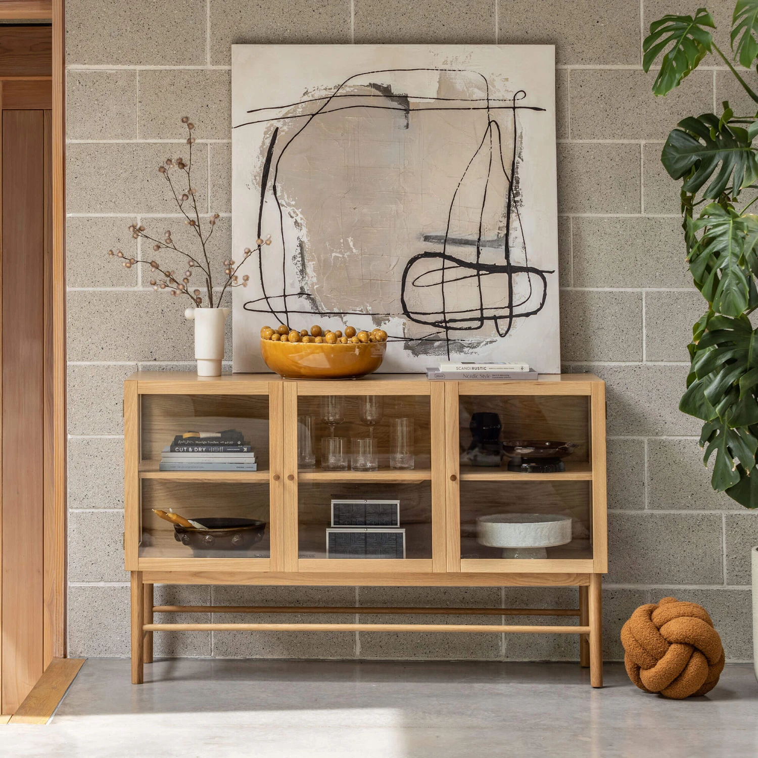 Aarhus Natural Oak And Glass Sideboard 4 Aarhus Natural Oak And Glass Sideboard - Image 2