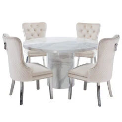 Savona Bone White 130cm Circular Marble Effect Dining Table -Housing Units Shop ff98806d888663868e7ac869213e48f1 1
